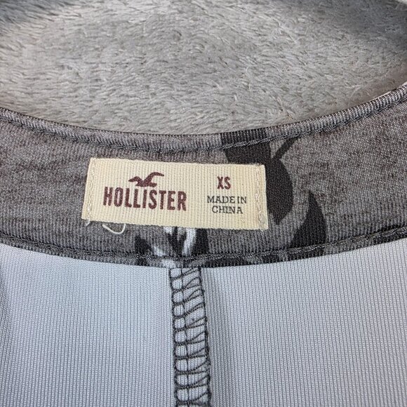 Hollister Dress Juniors XS Gray Floral Halter Bodycon Mini Sundress Casual - Picture 3 of 8